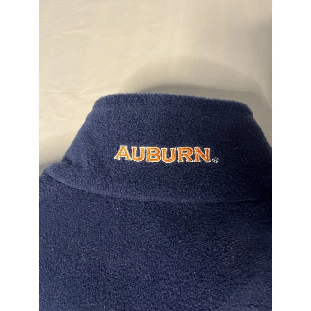 Columbia Auburn Tigers Fleece Vest Men's Size Medium Blue Full Zip Sleeveless